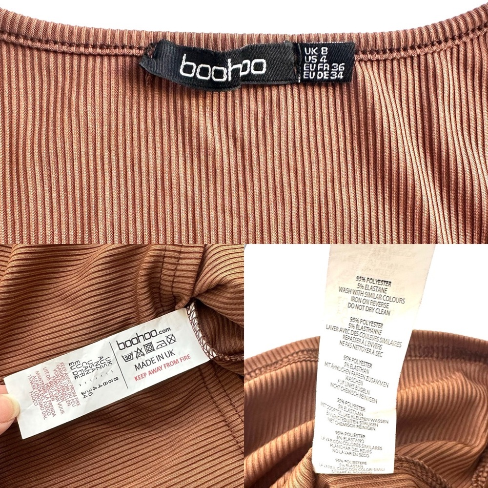 Boohoo Chocolate Ribbed Sleeveless Midi Dress and Duster Matching Set - Picture 13 of 15